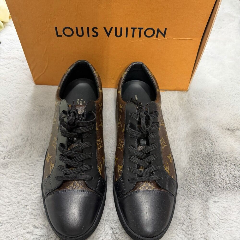 LOUIS VUITTON LV MONOGRAM BROWN SHOES SNEAKERS AUTHENTIC Size 10